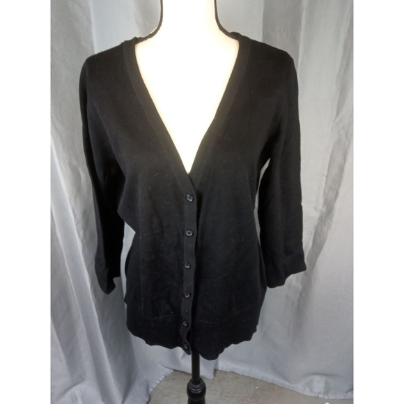 AB STUDIO Sweaters - Women's AB Studio Black Cardigan Sweater XL